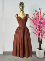 Vestido cafe bordado