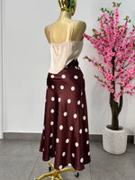 Falda cafe polka