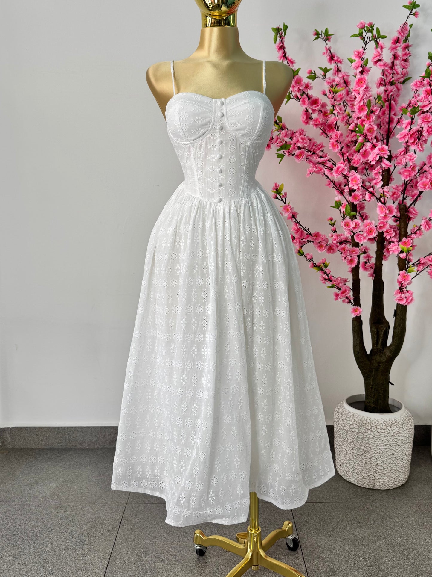 Vestido midi blanco