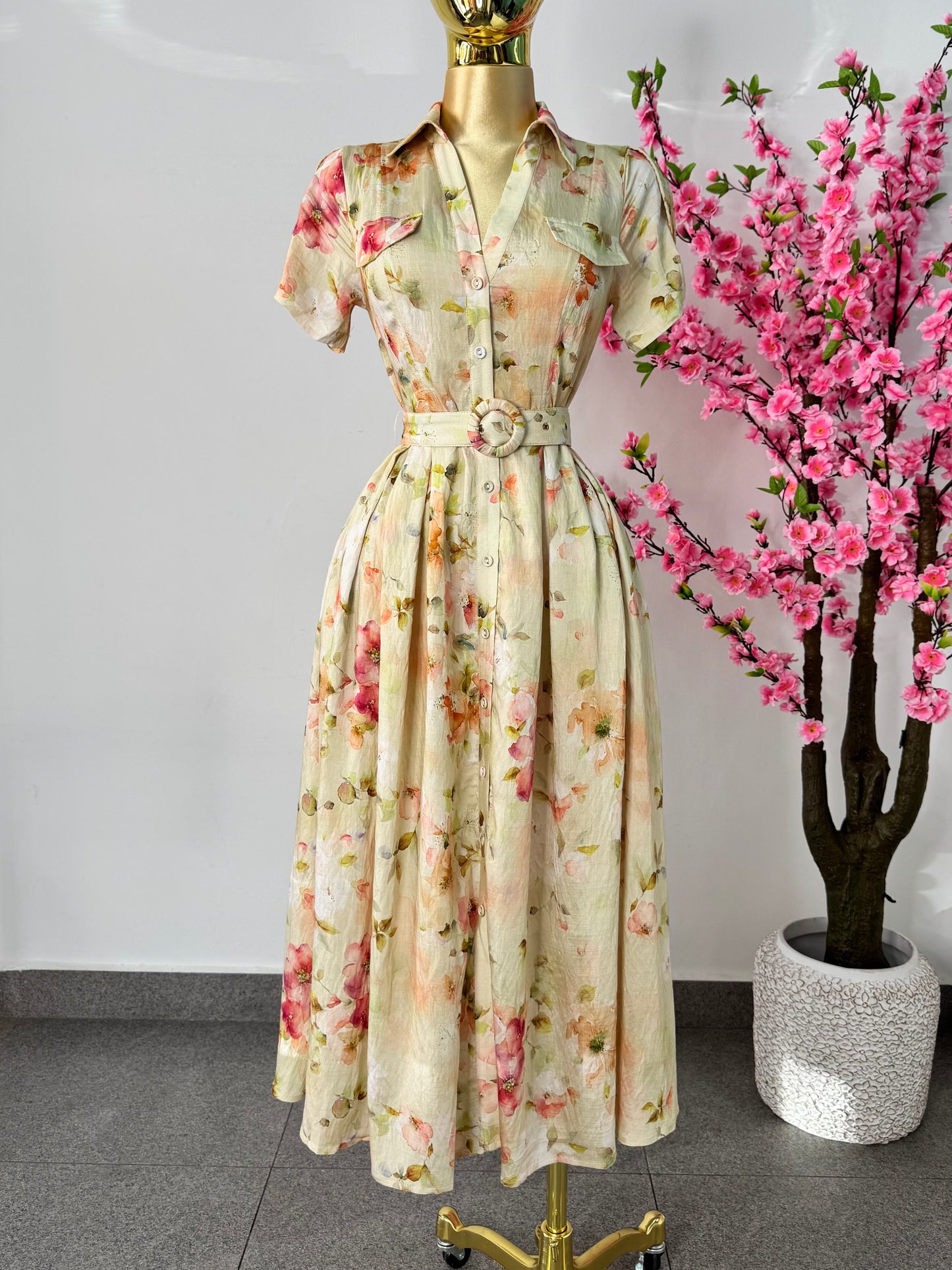 Vestido midi floral