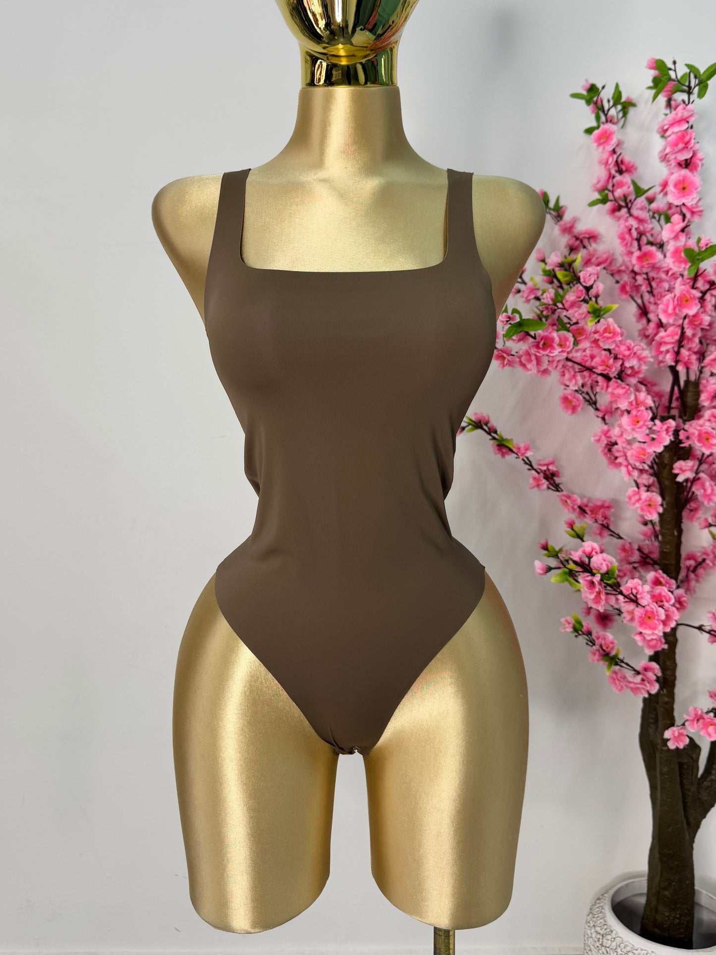 Body licra sin costuras cafe