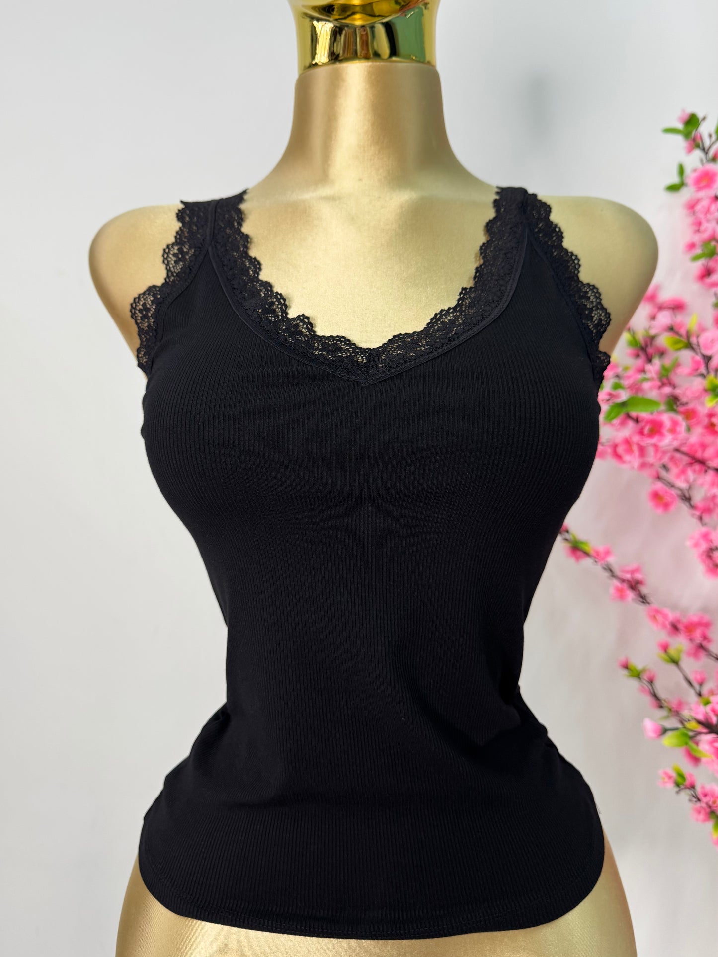 Tank Top encaje negra
