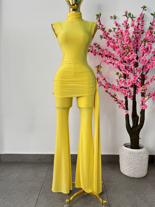 Palazo amarillo licra