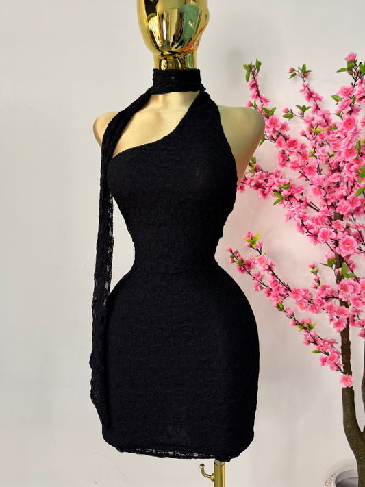 Vestido negro encaje