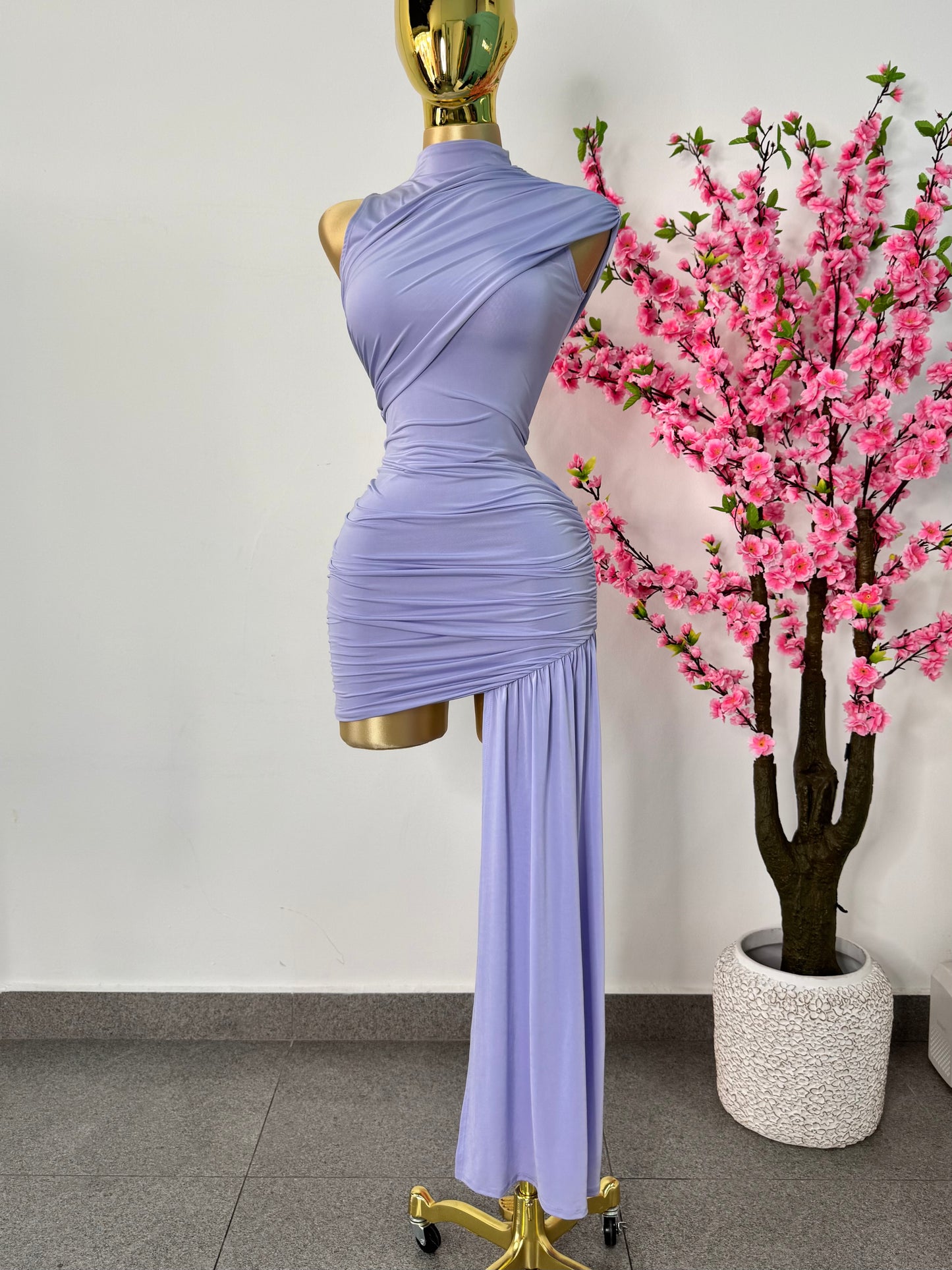 Vestido lila pastel  corto