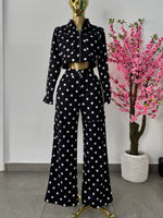 Set polka dots negro