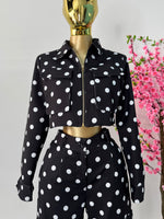 Set polka dots negro