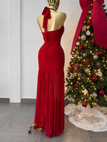 Vestido mesh halter rojo