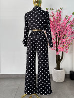 Set polka dots negro