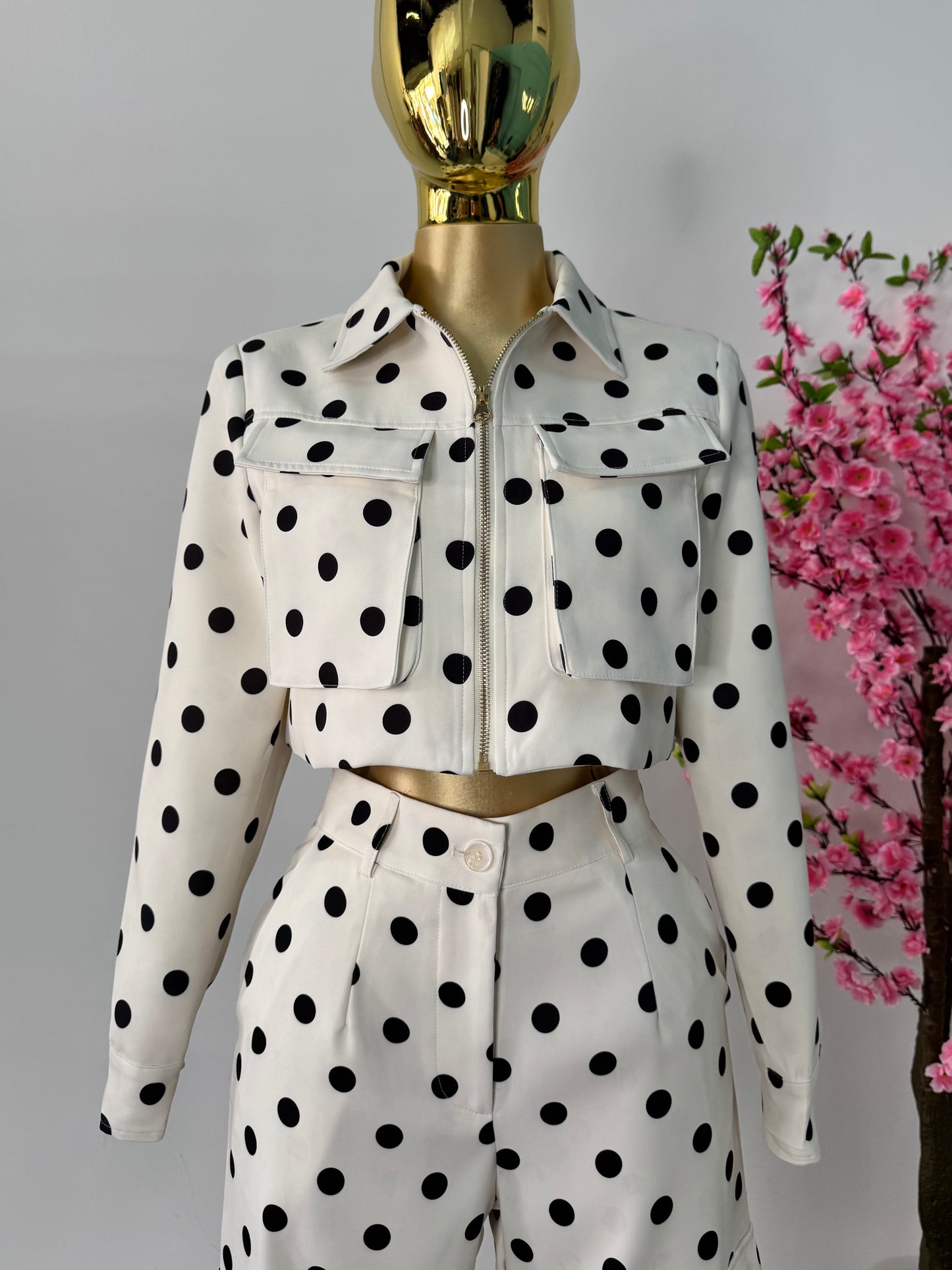Set polka dots ivory