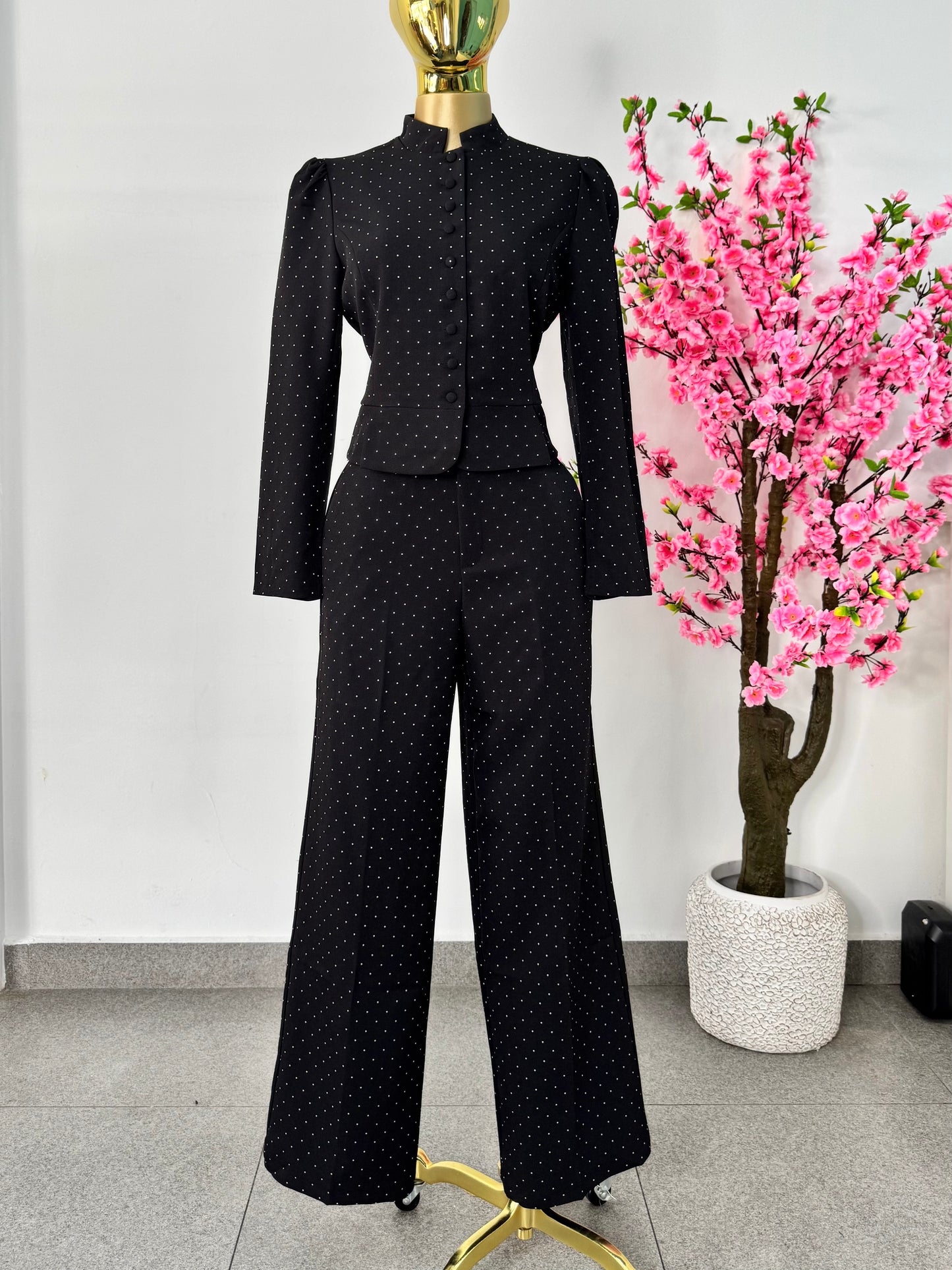 Set jacket botones negro