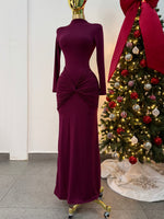 Vestido largo burgundy