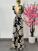 jumpsuit negro con beige