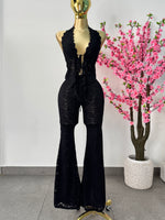 Set top & pantalon encaje negro