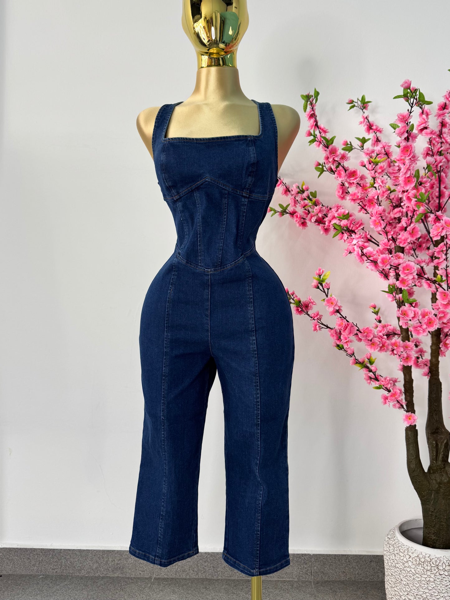Jumpsuit mezclilla corte capri