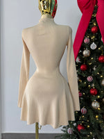 Vestido beige punto volado