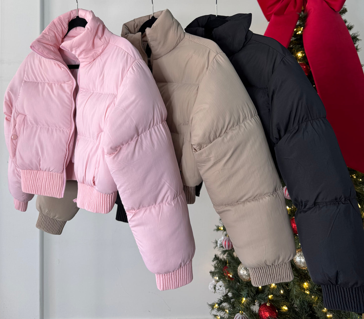 Chamarra rosa acolchada