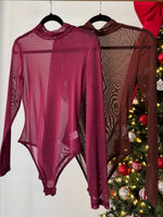 Body mesh tinto manga larga