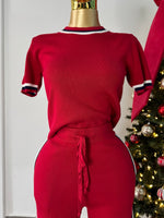 Conjunto de país rojo franjas blanca