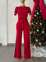 Conjunto de país rojo franjas blanca