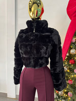 Abrigo negro peluche