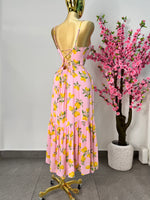 Vestido midi rosa limones