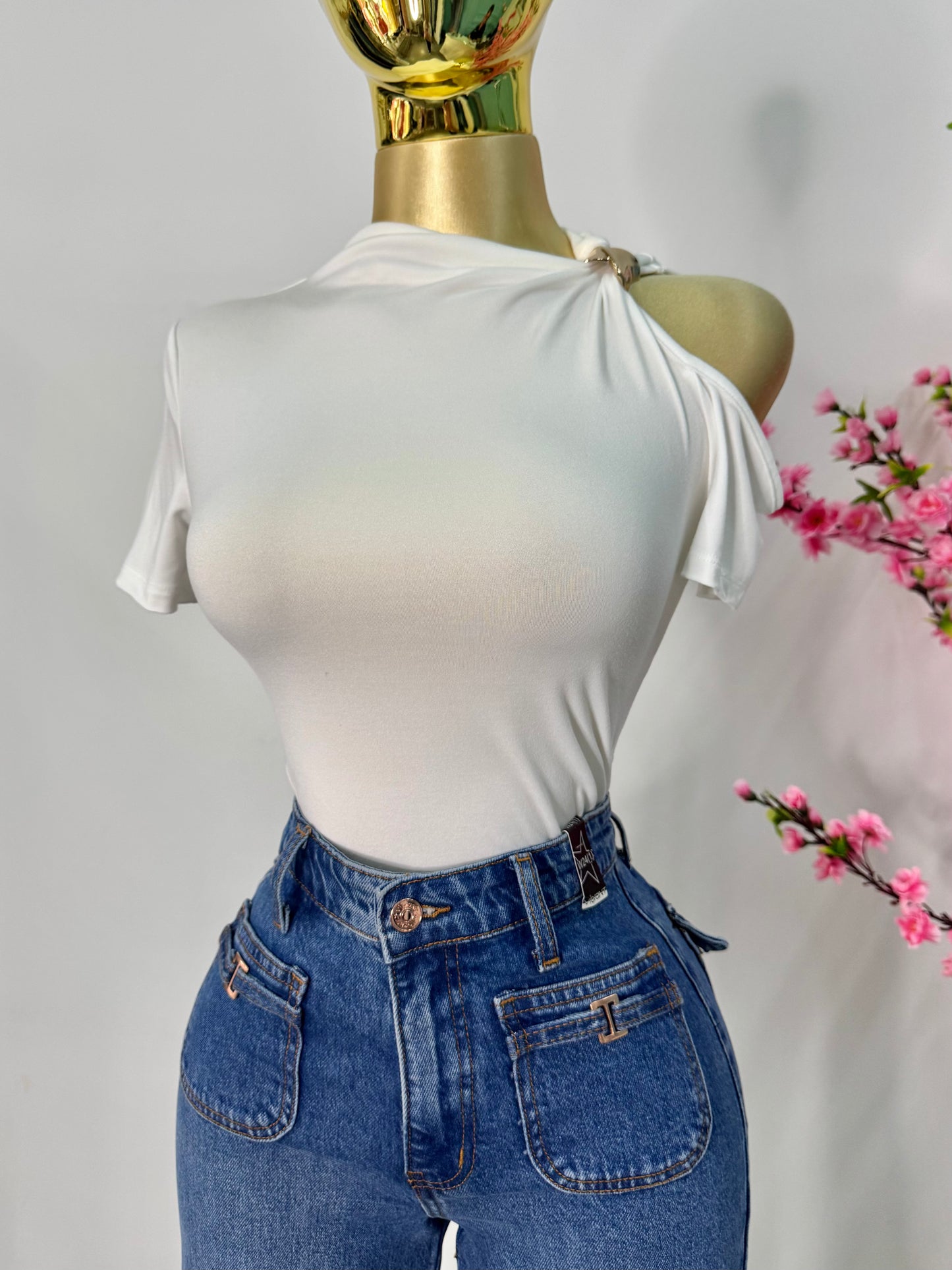 Blusa basica licra blanca