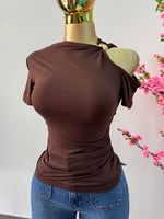 Blusa basica licra cafe