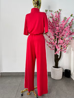 Conjunto pans rojo con rayas blanca