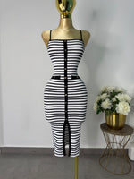 Vestido rayado negro y blanco