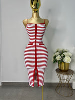 Vestido rayado rojo y blanco