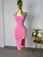 Vestido rosa tela punto