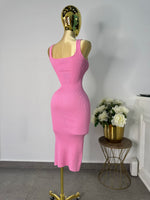 Vestido rosa tela punto