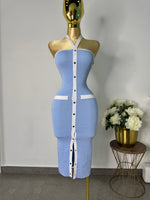 Vestido baby blue botones