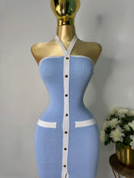 Vestido baby blue botones