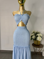 Vestido largo baby blue
