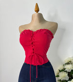 Top rojo corset