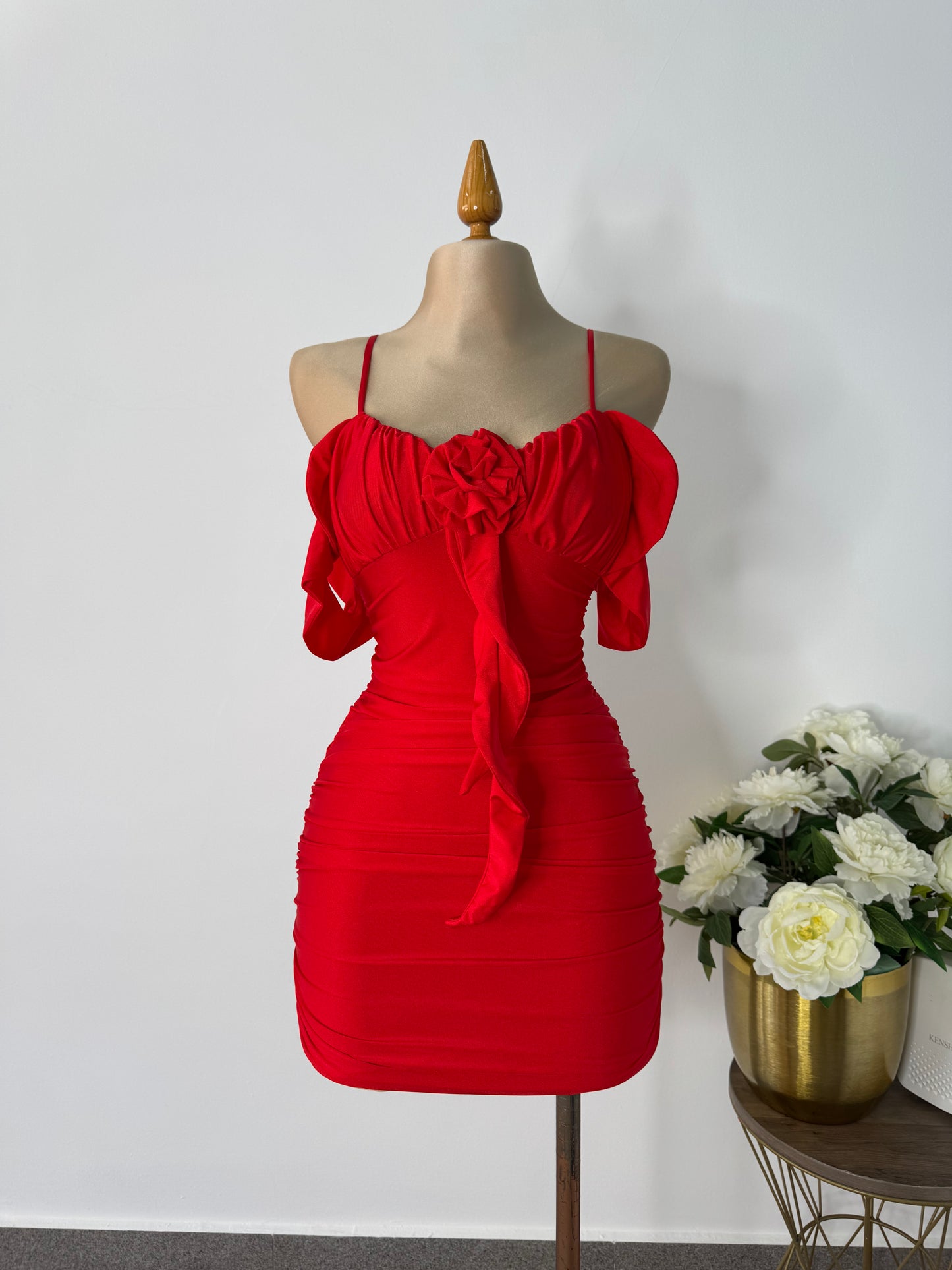 Vestido rojo flor