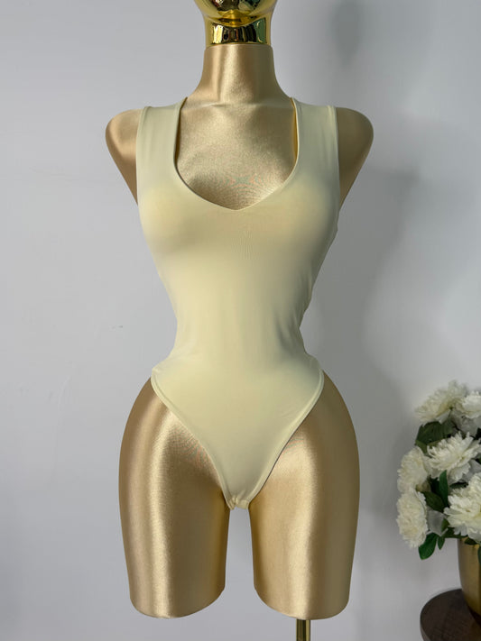 Body doble licra amarillo claro