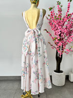 Vestido midi rosa pastel floreado