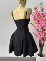 Vestido corto polka negro