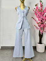 Set azul cielo chaleco y pantalon