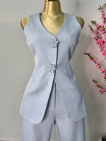 Set azul cielo chaleco y pantalon
