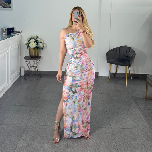 Vestido mesh floreado colores