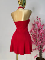 Vestido rojo volado punto