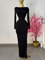 Vestido negro largo doble licra