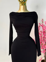 Vestido negro largo doble licra