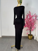 Vestido negro largo doble licra