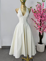 Vestido midi polka cafe