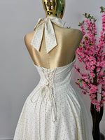 Vestido midi polka cafe